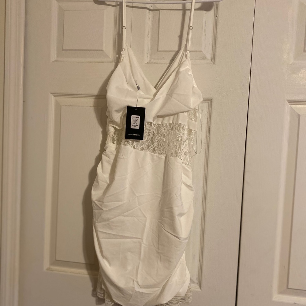 White mini dress XL